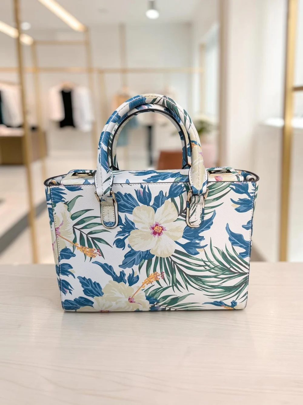 Henri Bendel West 57th Tropical Floral Turnlock Satchel (EUC)